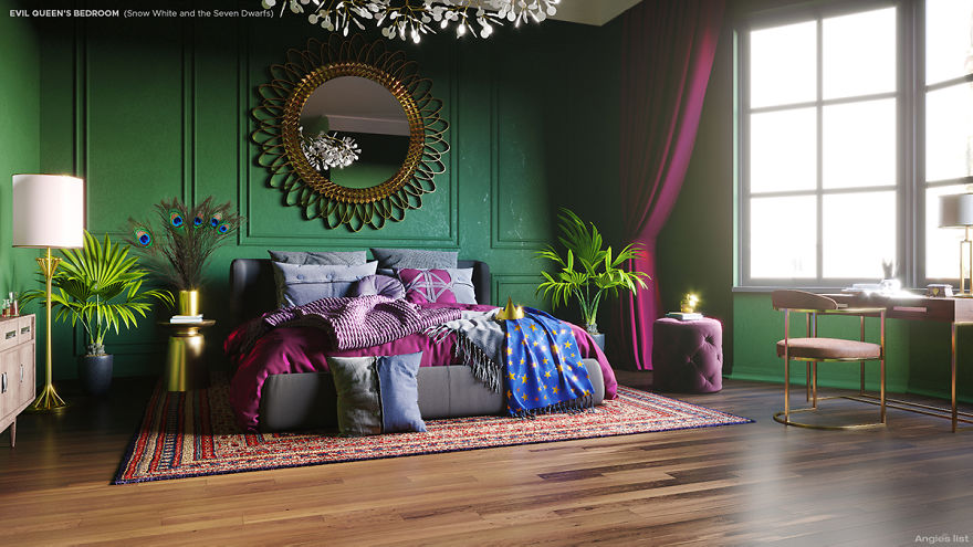Here's How Disney Villains Would Decorate Their Bedrooms Today (6 Pics)