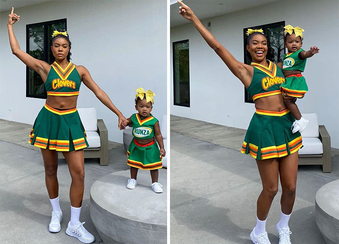 Gabrielle Union And Daughter Kaavia As "Bring It On" Cheerleaders