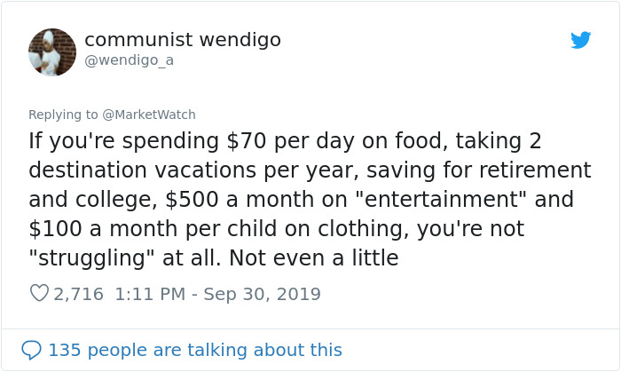 Someone Tries Proving How A Family With A $350k Yearly Income Is Still Struggling By Posting This Expenses Chart, Gets Roasted