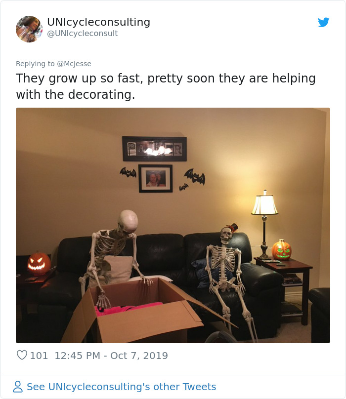 'He Was So Terrified When We Brought Him Home 2 Days Ago:' Man 'Rescues' An Abandoned Skeleton Decoration