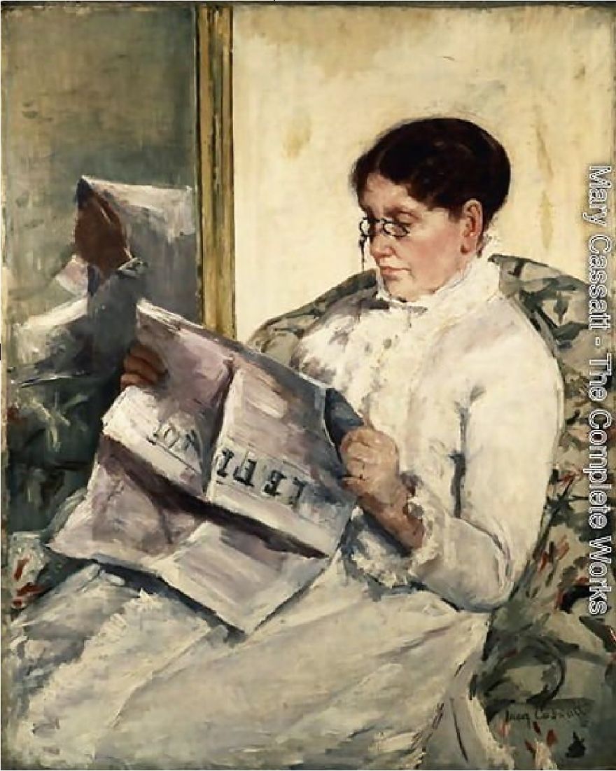Reading Le Figaro, Mary Cassatt, 1878