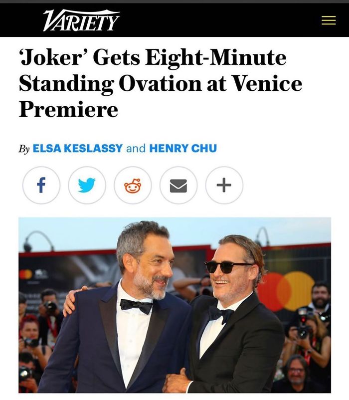 The Movie Got An 8-Minute-Long Standing Ovation At Its Premiere At The Venice Film Festival