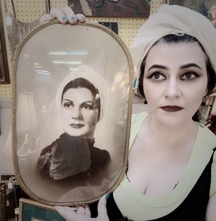 I Was Doing A Bit Of Vintage Shopping And Found This Lovely Turban And Portrait At The Same Shop In Different Booths. The Hat Came Home The Portrait Did Not... But I Really Think I Want To Go Back For The Photo Now