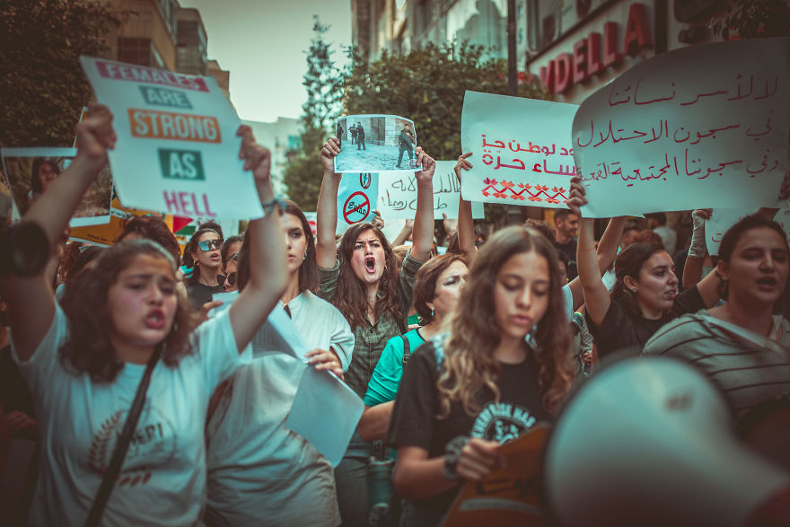 After The Murder Of Israa Ghraib By Her Family, An Angry Women's March In Ramallah To Support Women Against All Kinds Of Physical, Psychological, Sexual And Economic Violence That Women Face On A Daily Basis