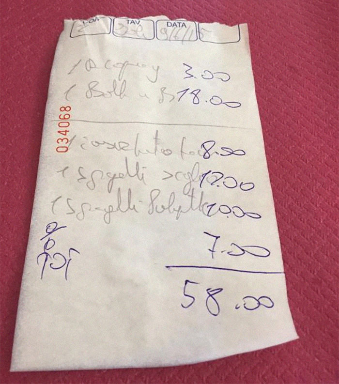 Japanese Tourists Shocked To Receive Almost $500 Bill For Two Plates Of Spaghetti, Fish, And Water In A Restaurant In Rome