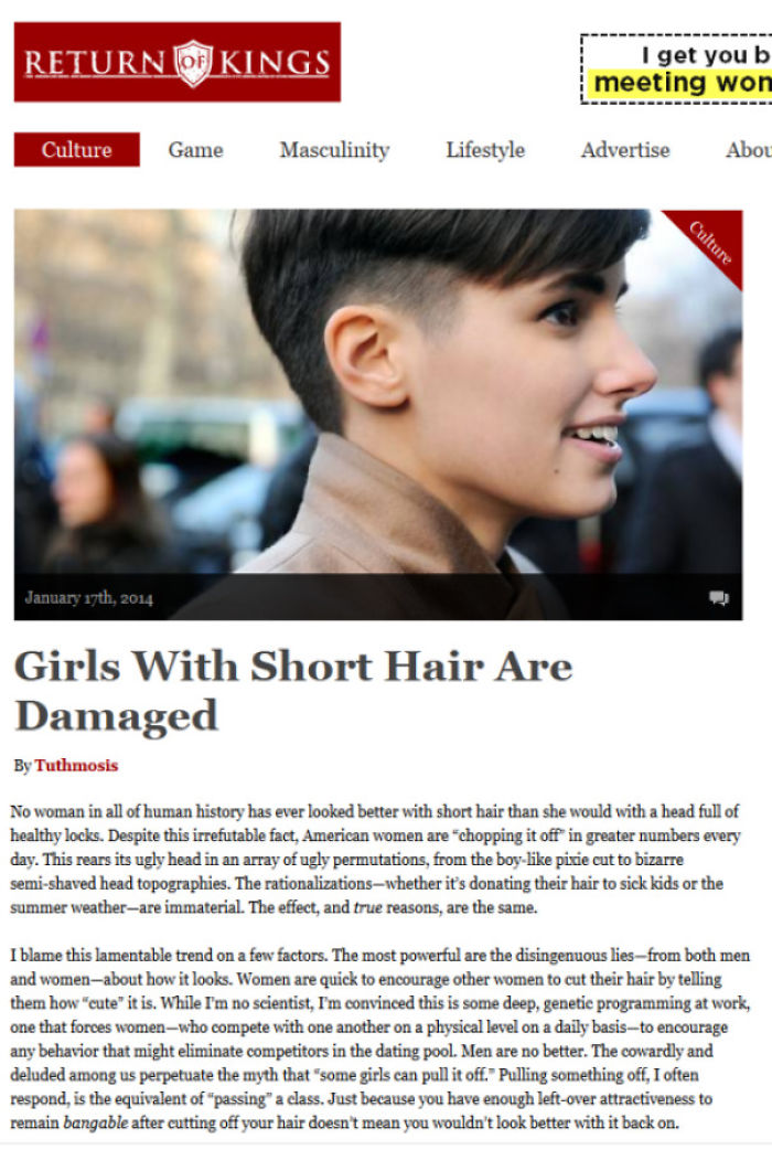 "Girls With Short Hair Are Damaged"