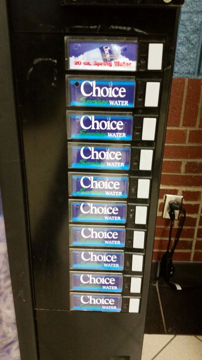 This Ironic Drink Machine Doesn't Give Many Choices