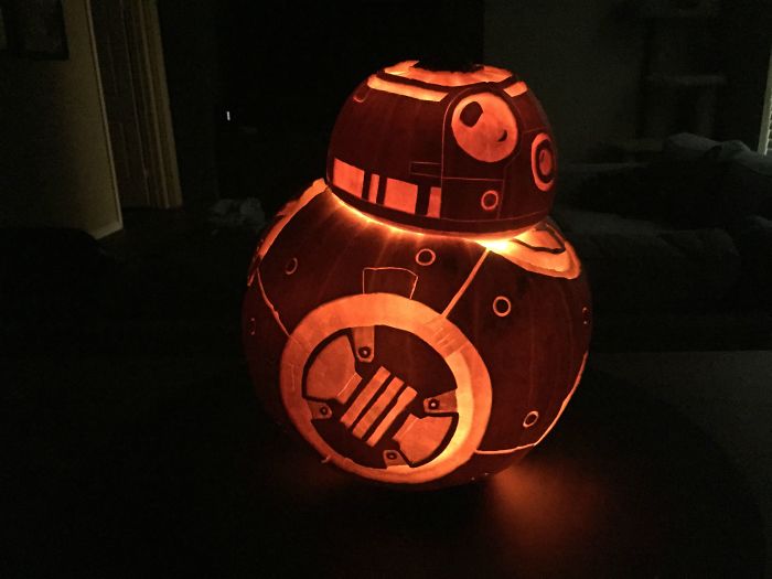 I Carved A BB8 Pumpkin. This Is Him Now