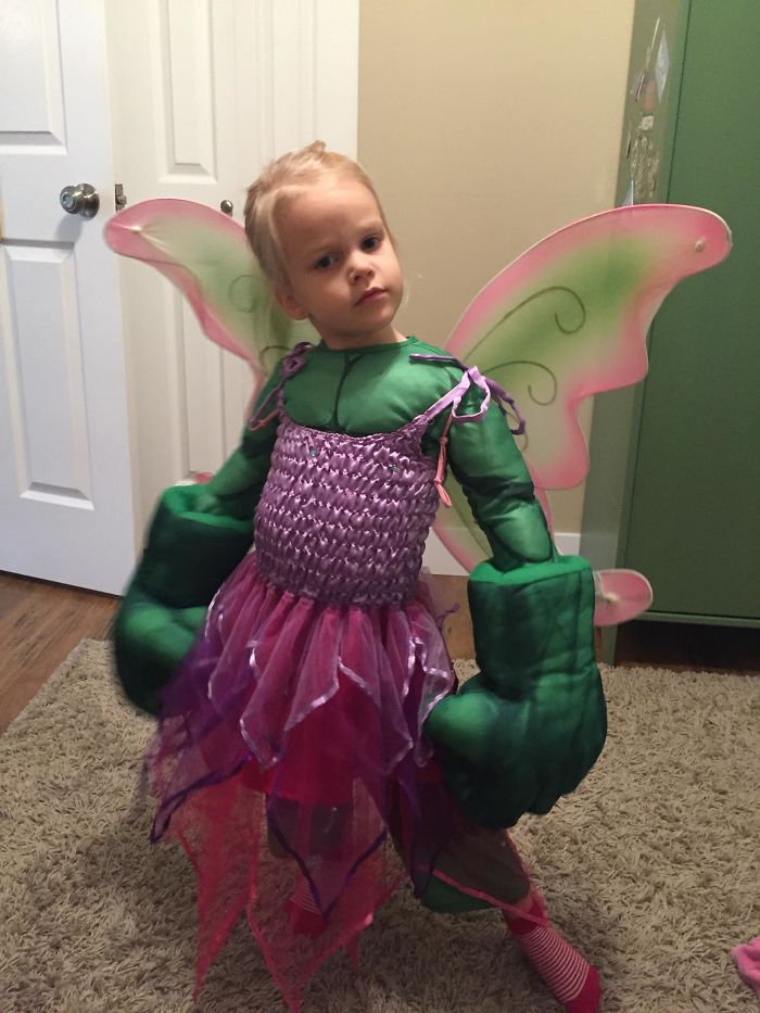 She Couldn't Decide Between The Two So She's The Hulk Fairy