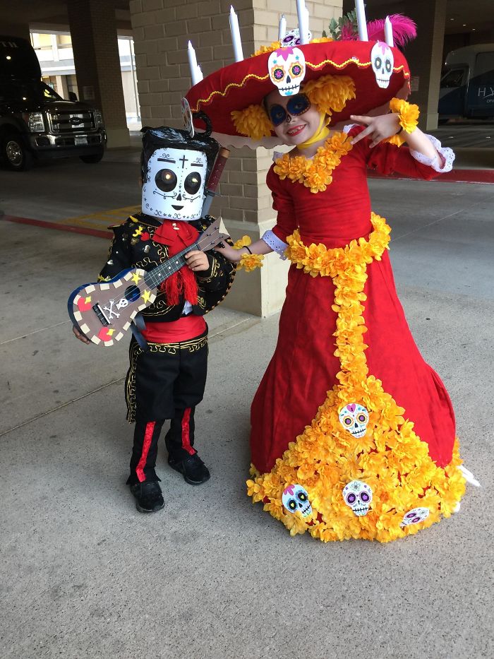 My Wife Suffered Many Burnt Fingers For This. Our Kids' "The Book Of Life" Manolo & La Muerte Costumes