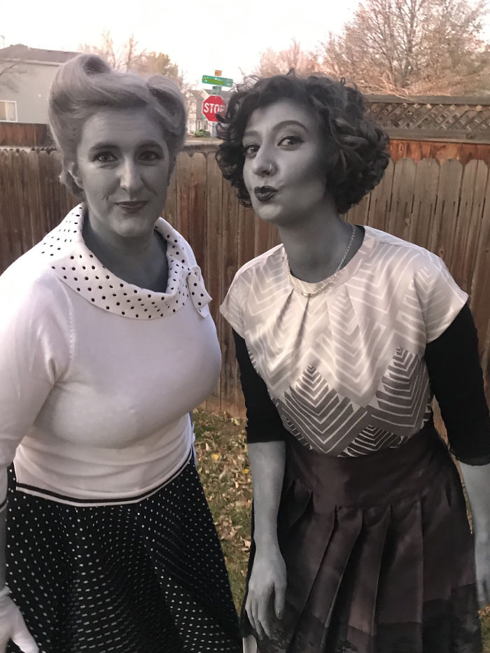 Reverse Pleasantville Halloween Costume This Year. Black And White In A Color World