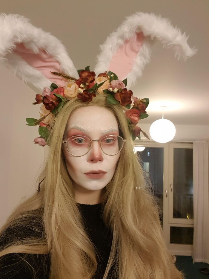My White Rabbit Makeup For Halloween!