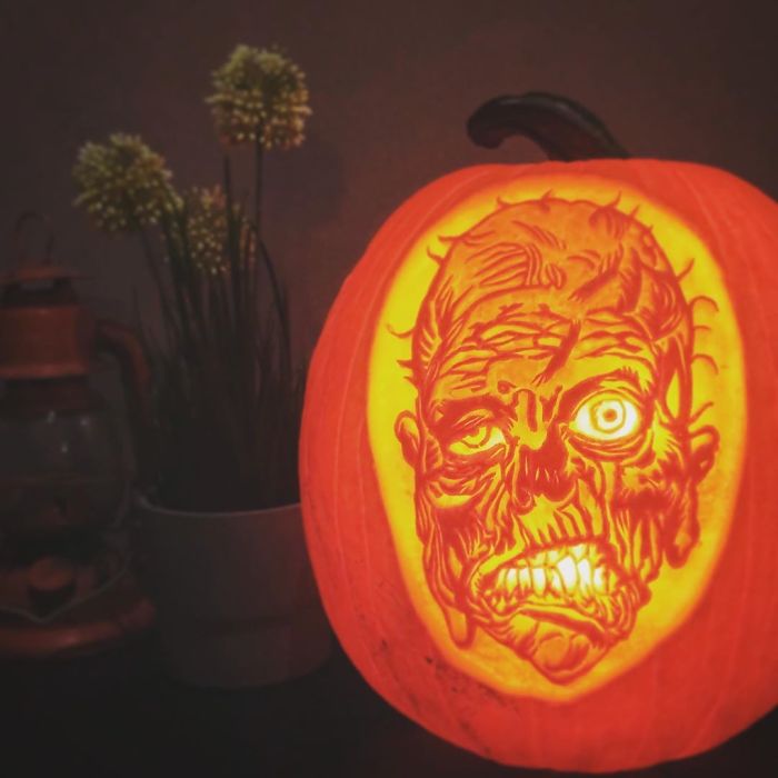Zombie Pumpkin. This One Was Tough, But Love How It Turned Out
