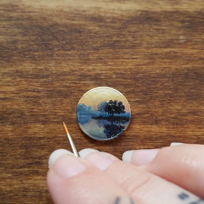 I Create Tiny Oil Paintings On Coins And Here Are My 30 Works