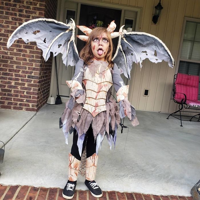 She Wanted To Be A "Zombie Dragon" Like The Ones Off My Skyrim Game. So Zombie Dragon It Was
