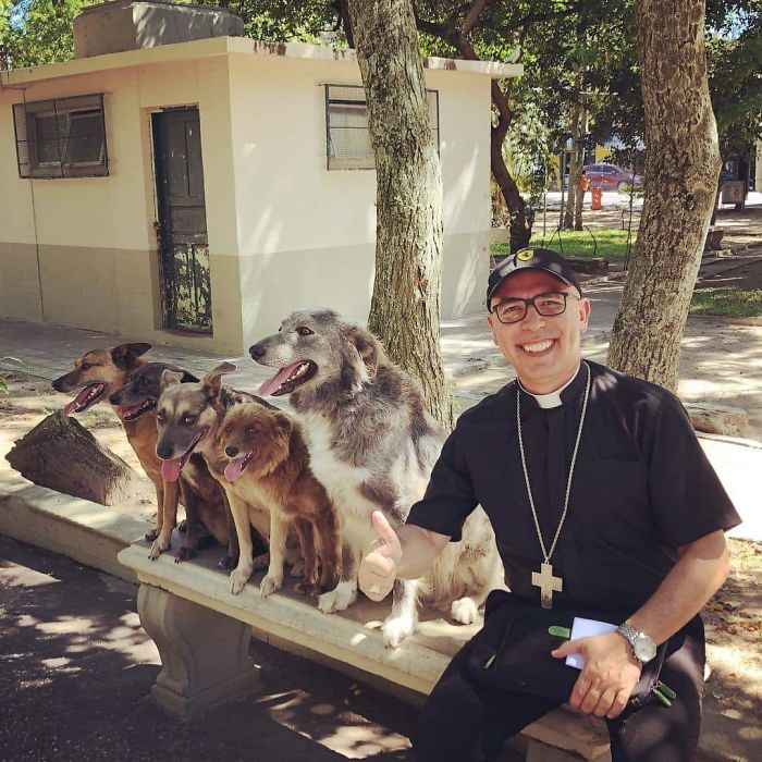 Brazilian priest welcomes stray dogs inside church to be adopted 5daff2f342876  700 - O que fez o cachorro ao ver a porta da igreja aberta?