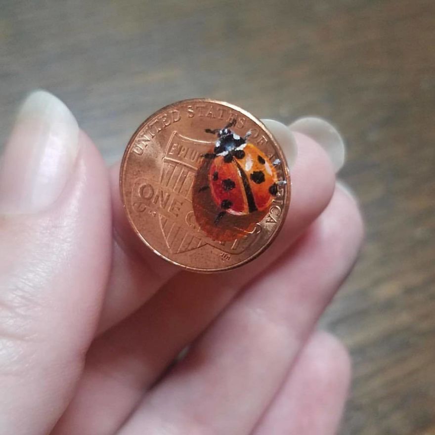 I Loved Painting This Cute Little Lady Bug. 🐞are There Any Other Critters You Would Like To See On A Coin? .
.
.
.
.
.
.
.
.
#ladybug #insects #pennyart #miniature #painting #oilpainting #oilpainings #commissions #losangeles #newyork #london #gallery #galleries #tinyart
