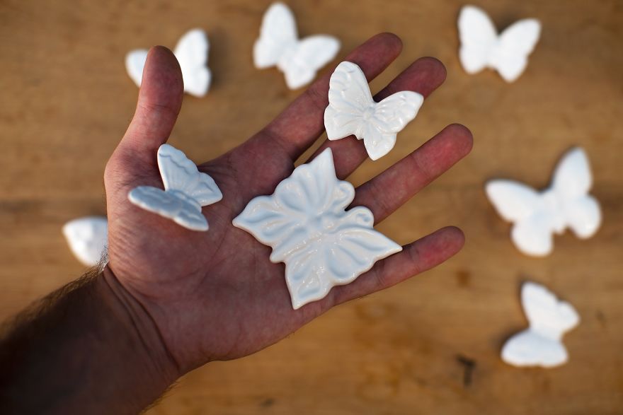 Ceramic Butterfly Wall Art - Set 10pcs