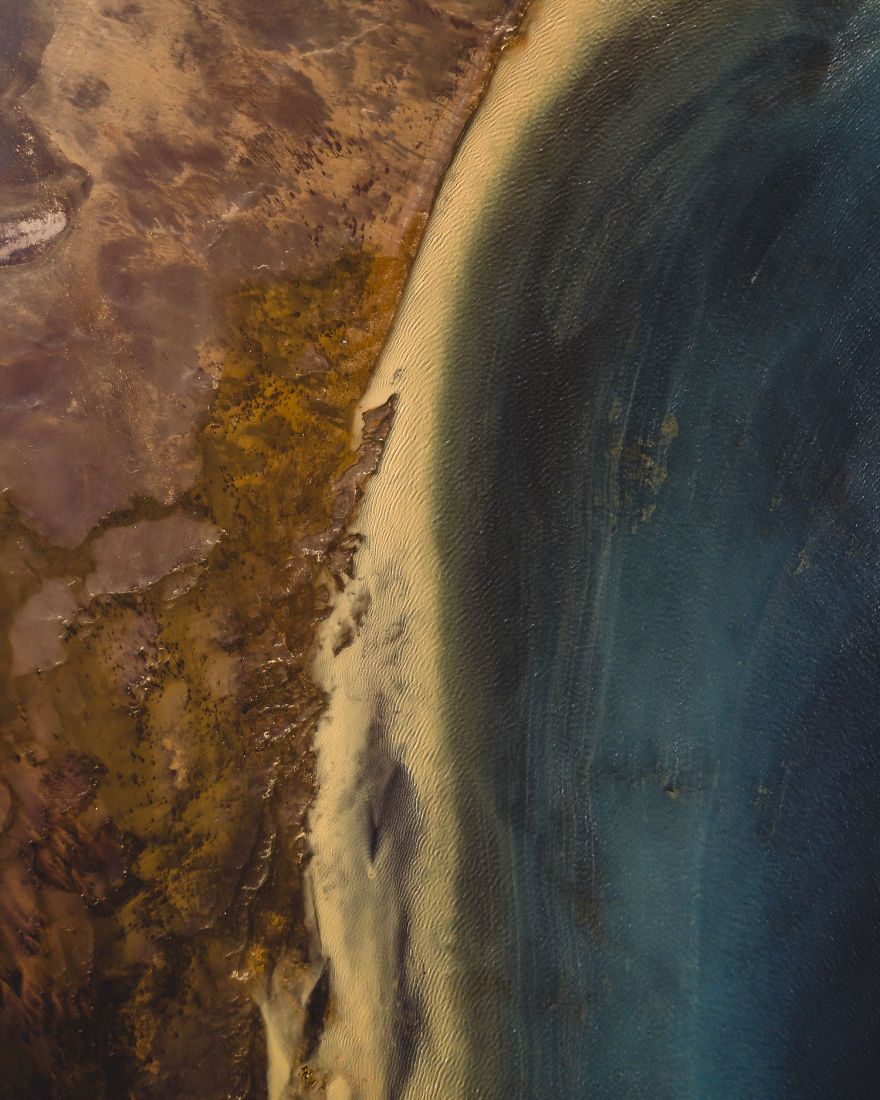 This Drone Picture Shows A River Rich In Sulfur, Blending With Fresh Ocean Water