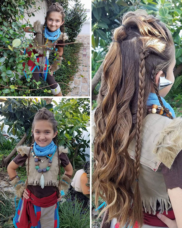 Homemade Horizon Zero Dawn Aloy Costume I Made For My Daughter. I Also Did Her Hair Too. Happy Halloween, Gamers