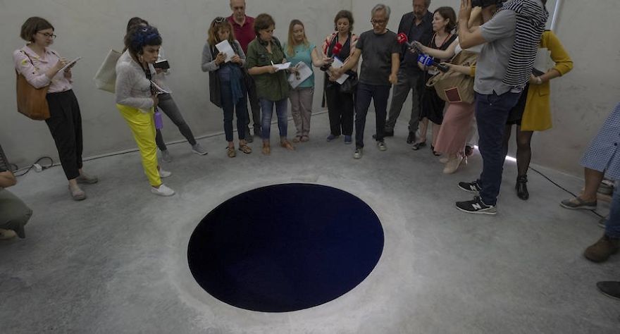 Man Falls Into A Hole In And Art Museum