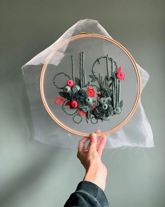 My Three-Dimensional Embroideries Inspired By Oceanic And Botanical Forms