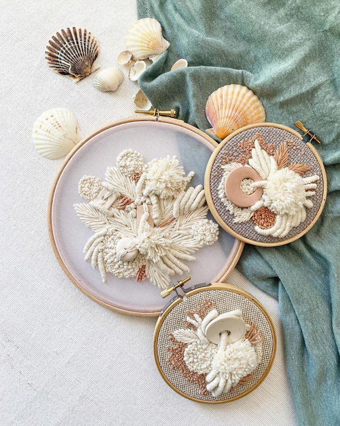 My Three-Dimensional Embroideries Inspired By Oceanic And Botanical Forms
