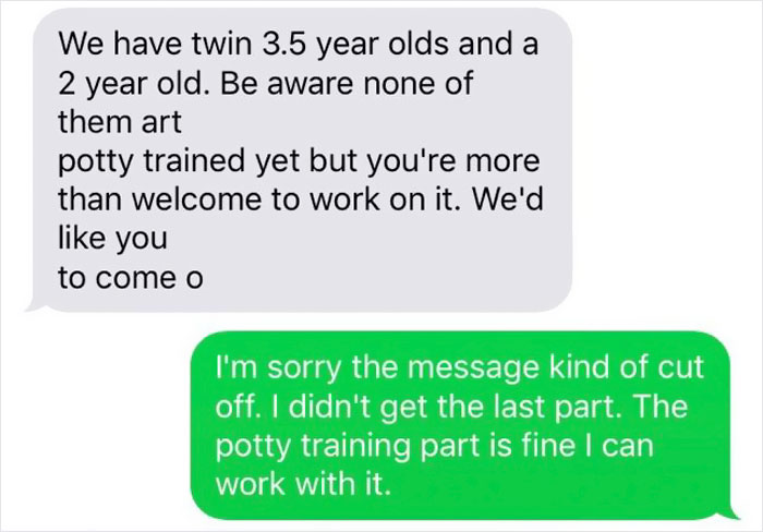 Babysitter Shares A Text Exchange With Parents Who Were Looking For Someone To Exploit As Cheap Labor