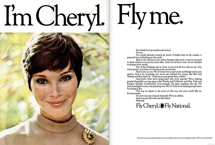 I'm Cheryl. Fly Me.