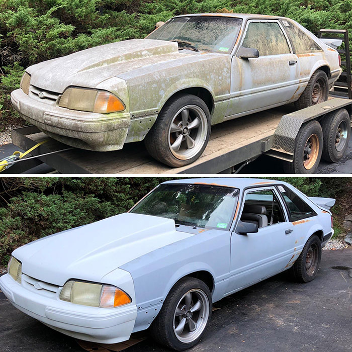 Before And After Of The 91 Mustang Washing