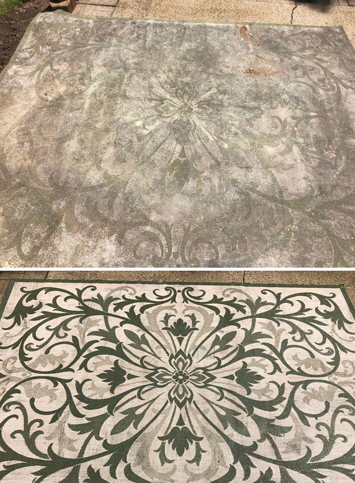 I Power Washed This Rug Left Behind By The Old Home Owners. I Had No Idea The Design Was This Intricate