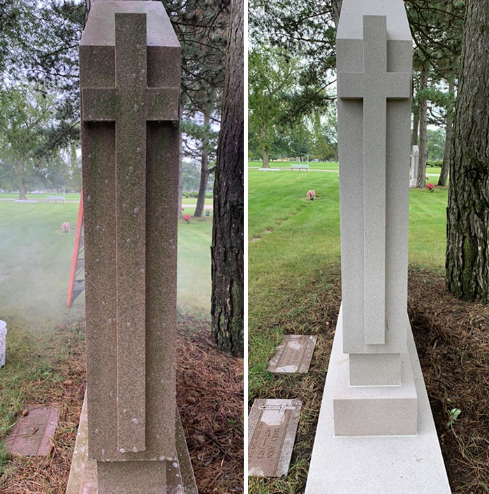 Cemetery Monument Clean Up