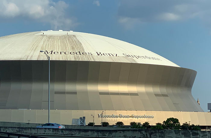A Few Guys Up There Powerwashing The Superdome In The Hot New Orleans Sun