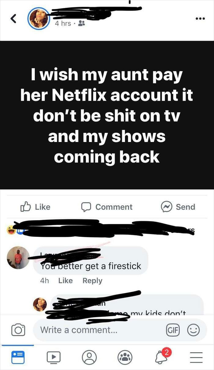 I Hope Her Aunt Never Pays The Netflix