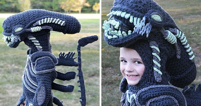 Woman Crochets Full Body Halloween Costumes For Her Kids (11 Pics)