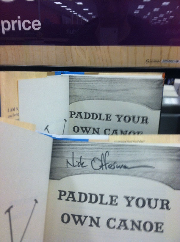 I Found Nick Offerman's Autograph In His Book At Target. None Of The Other Books Had It