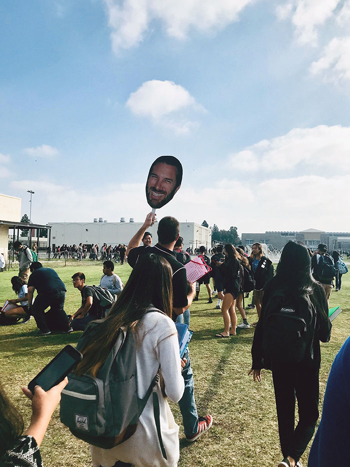 My Teacher Raises A Picture Of His Own Face To Make Sure No Student Is Lost During The Fire Drill