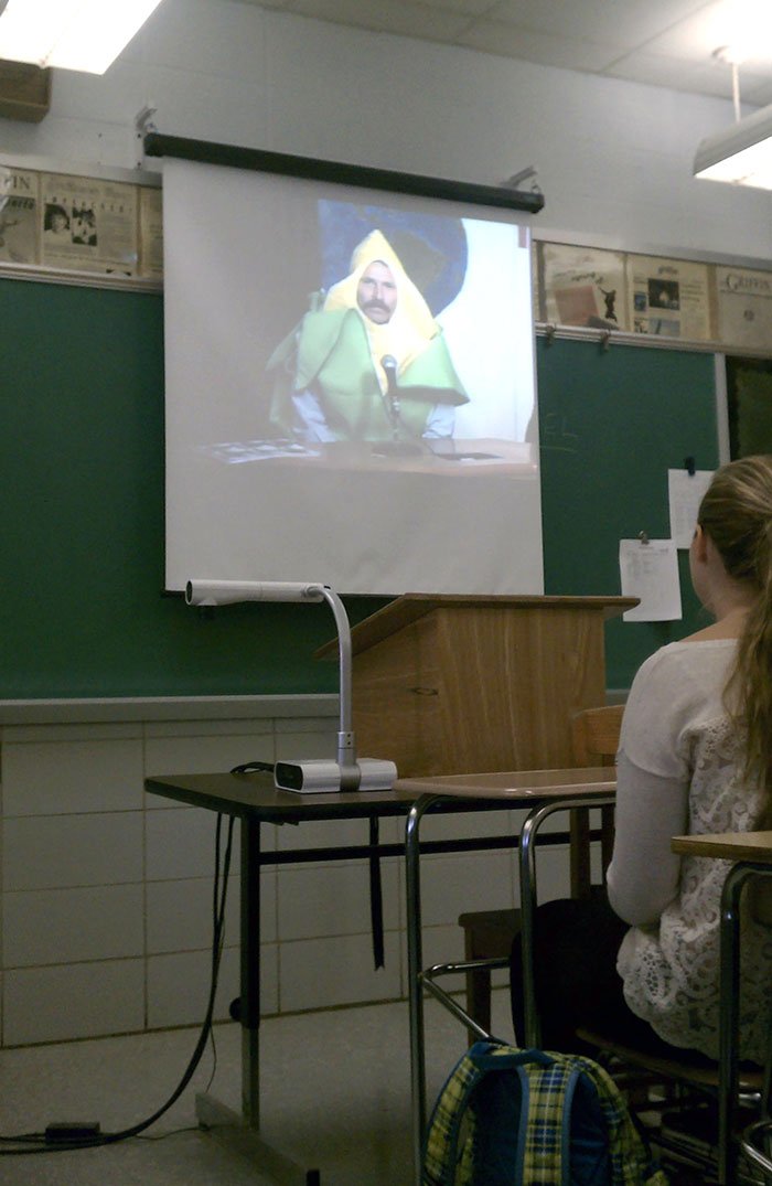 My Teacher Came On The Morning Video Announcements Dressed As An Ear Of Corn