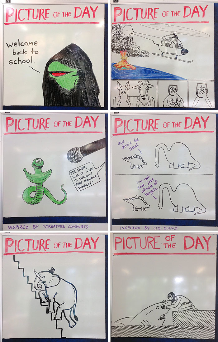 This High School History Teacher Has Been Drawing Picture Of The Day For His Students The Past Five Years