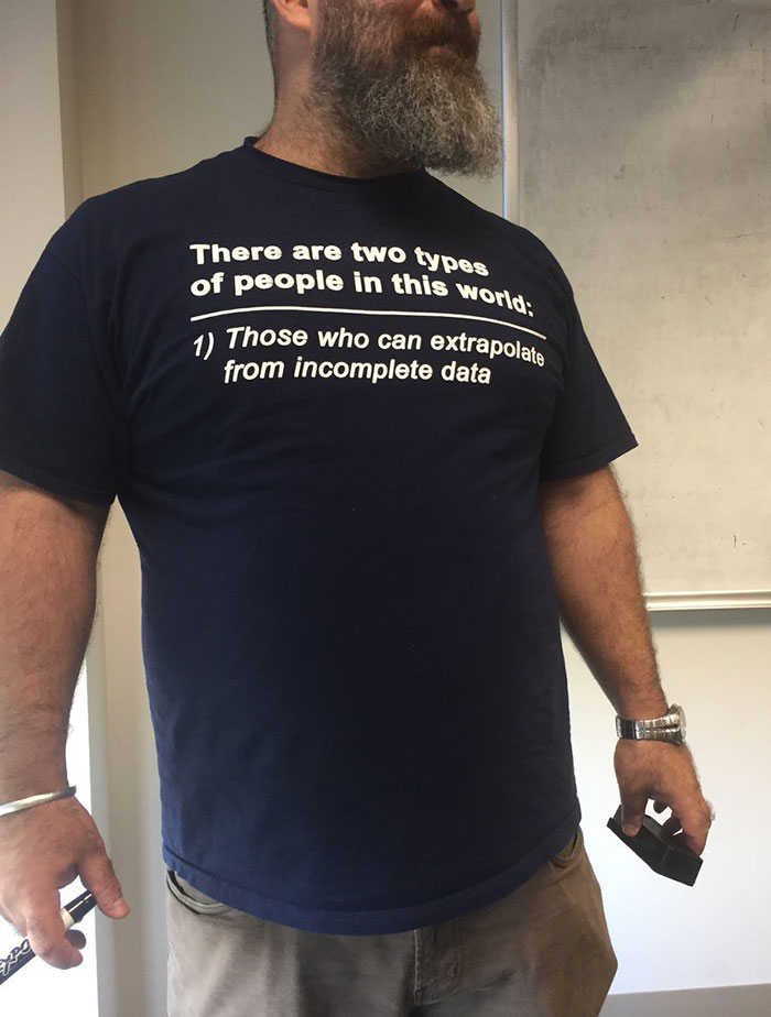 Students Were Asking This Professor If His Shirt Is Missing The 2nd Part
