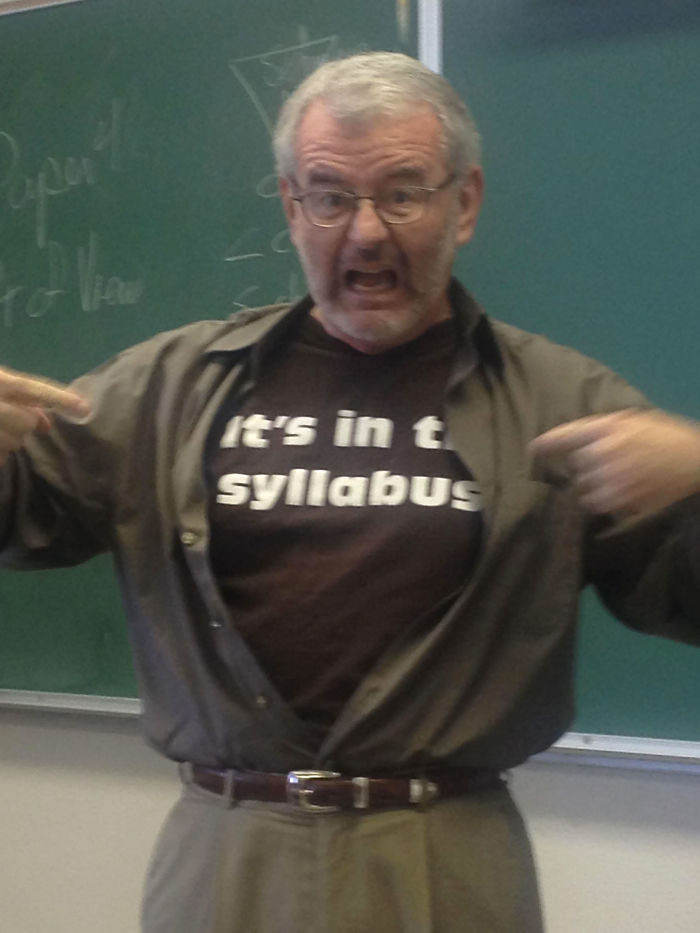 Frustrated With The Same Old Questions, My Professor Ripped Off His Shirt In The Middle Of Lecture