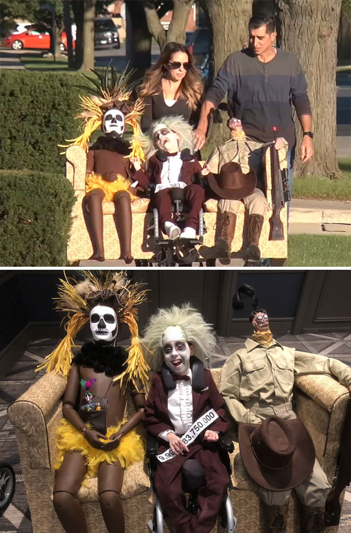 9-Year-Old With Cerebral Palsy Dresses Up As "Beetlejuice" For Halloween