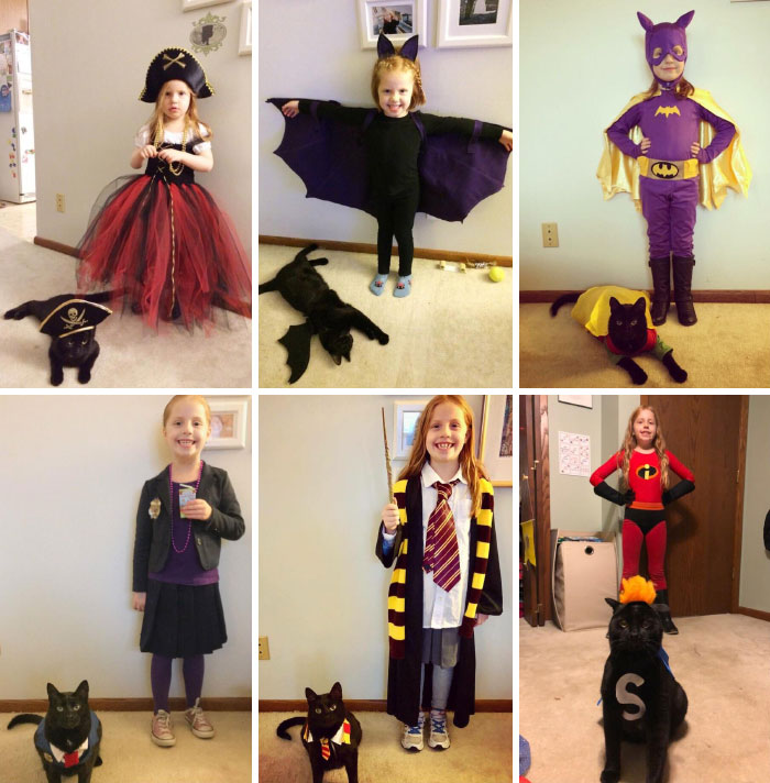 6 Years Of Daughter & Cat Halloween Costumes