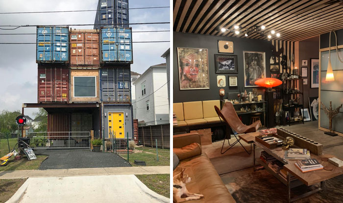 Man Uses 11 Shipping Containers To Build His 2,500 Square Foot Dream House, And The Inside Looks Amazing