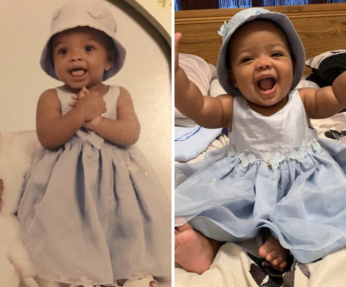mom and baby in same dress