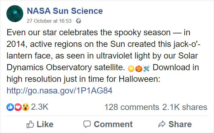 NASA Shares A Picture Of The Sun That Looks Like It Celebrates Halloween Already