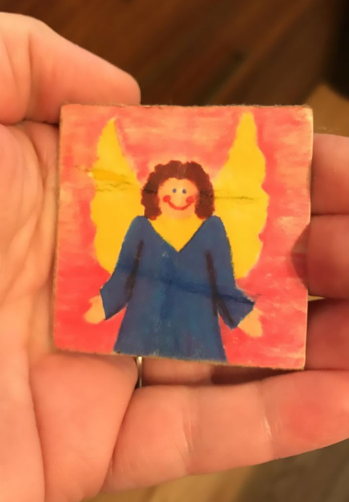 My Sister And I Were Shopping At Our Local Thrift Store, And I Bought A Bag Of Random Gift Tags In Which I Found This Angel Drawn By My Dear Childhood Friend
