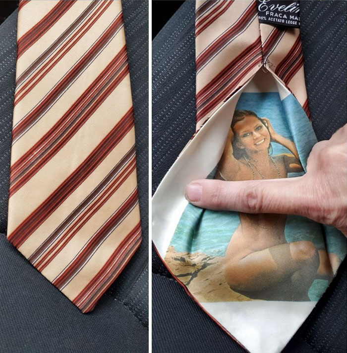 My Daughter Wants To Be Dwight Shrute For Halloween. Found This Tie At Gw And Gave It To Her. She Immediately Finds This On The Inside