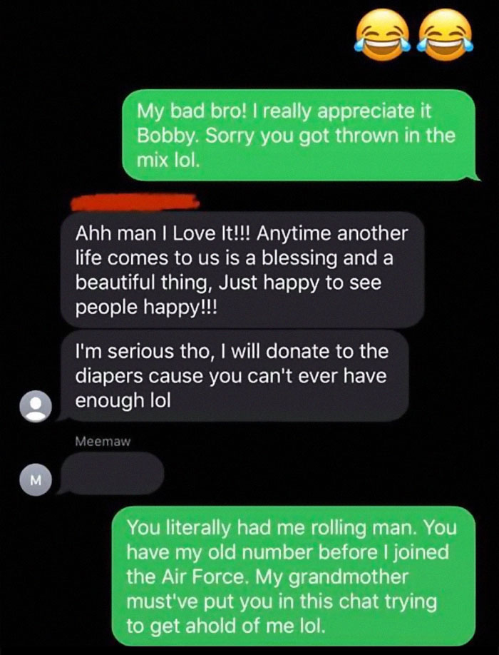 Random Guy Gets Accidentally Added To A Family Group Chat, Plays It Cool, Donates Money For The Parents-To-Be