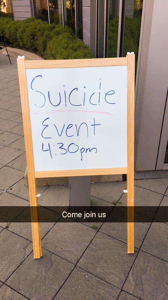 So My Campus Had A Suicide Awareness And Prevention Day